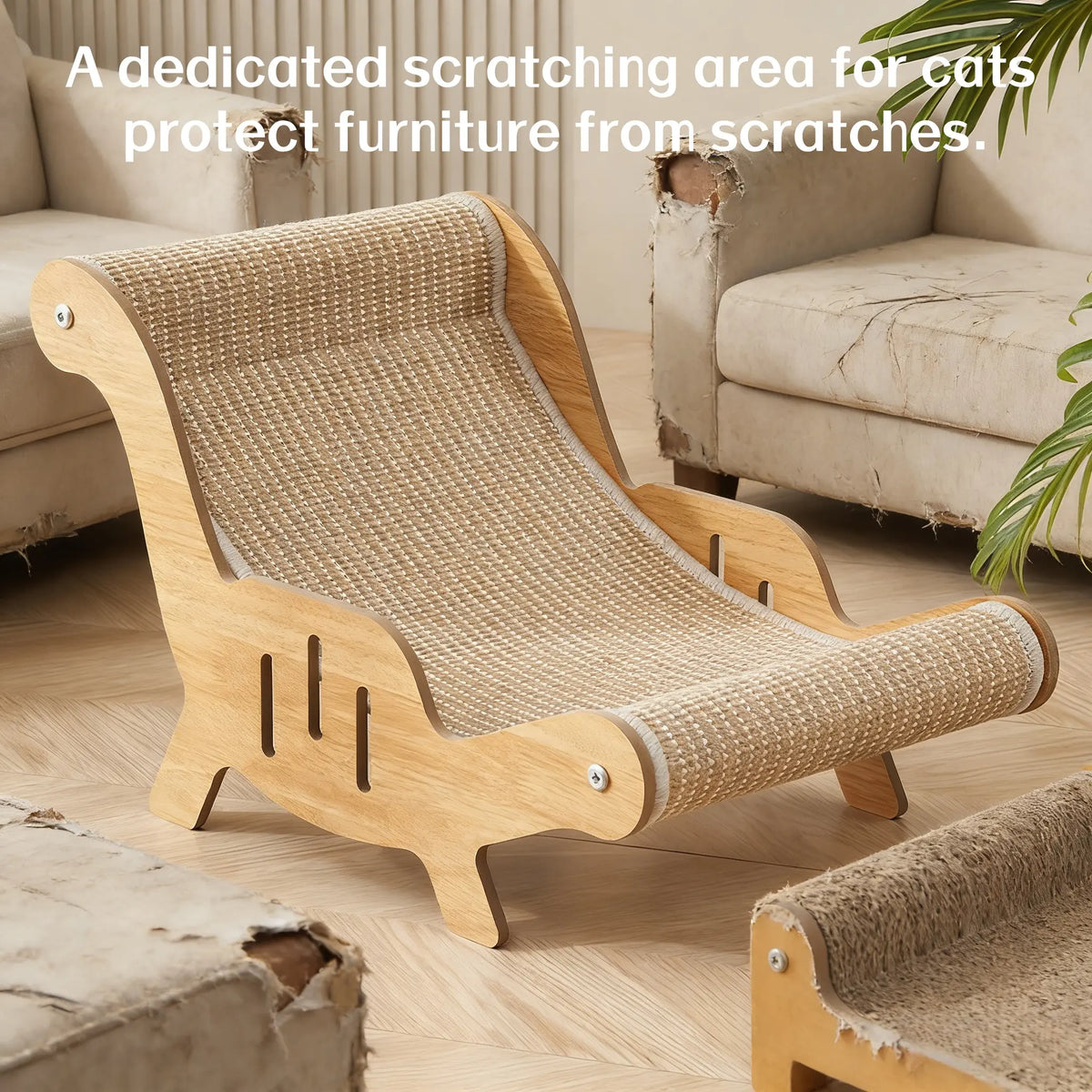 Transform Your Cat's Playtime with the 2-In-1 Sisal Fiber Scratcher and Hammock Lounge - Non-Shedding, Breathable, and Perfect for Claw Sharpening!