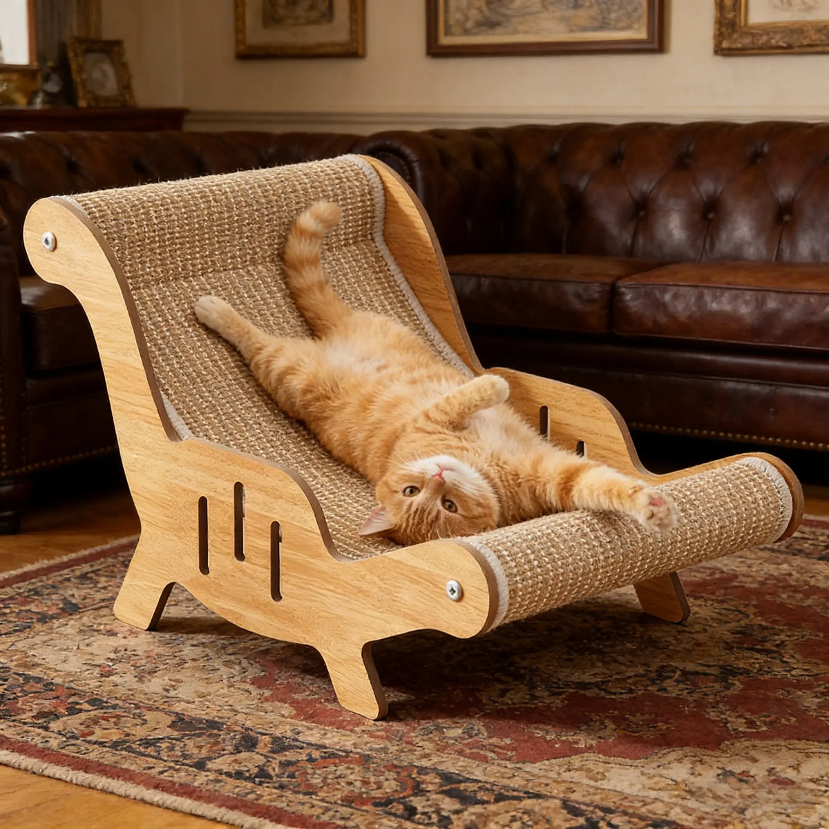 Transform Your Cat's Playtime with the 2-In-1 Sisal Fiber Scratcher and Hammock Lounge - Non-Shedding, Breathable, and Perfect for Claw Sharpening!
