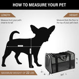 Portable Foldable Cat and Dog Carrier - Soft-Sided Pet Travel Bag for Pets up to 22 lbs, Airline Approved